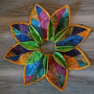 Tie-dye Quilted Flower Candle Ring